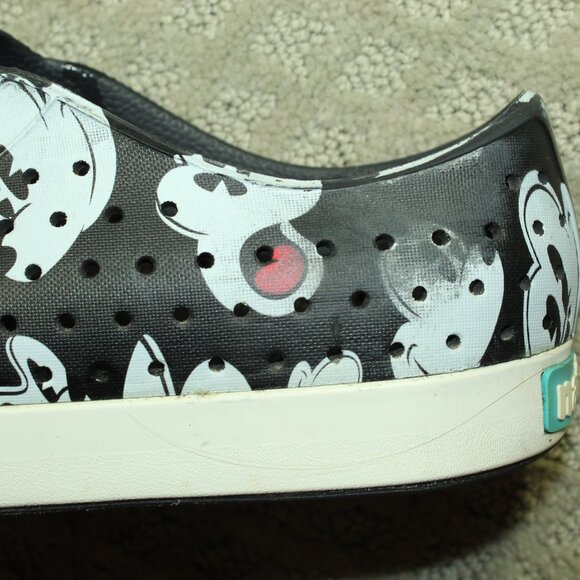 Native Unisex Black Disney Parks Mickey Mouse Rubber W Sz11 M Sz9 Slip On Shoes - Picture 8 of 8